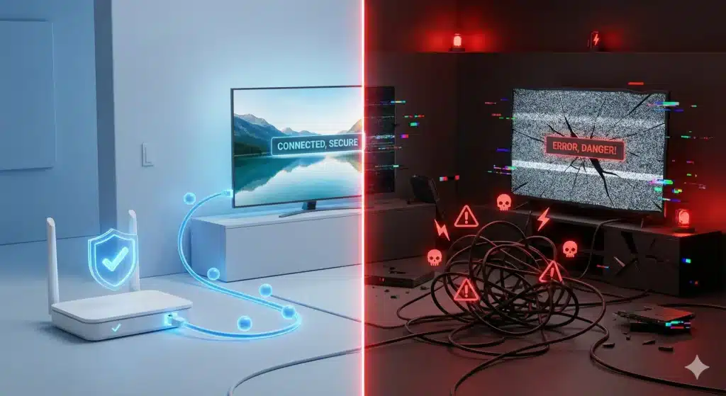 Legal ways to get IPTV versus risky methods comparison chart